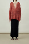 SWAYING/KNIT V-neck floating jumper SW24RE1T05 red